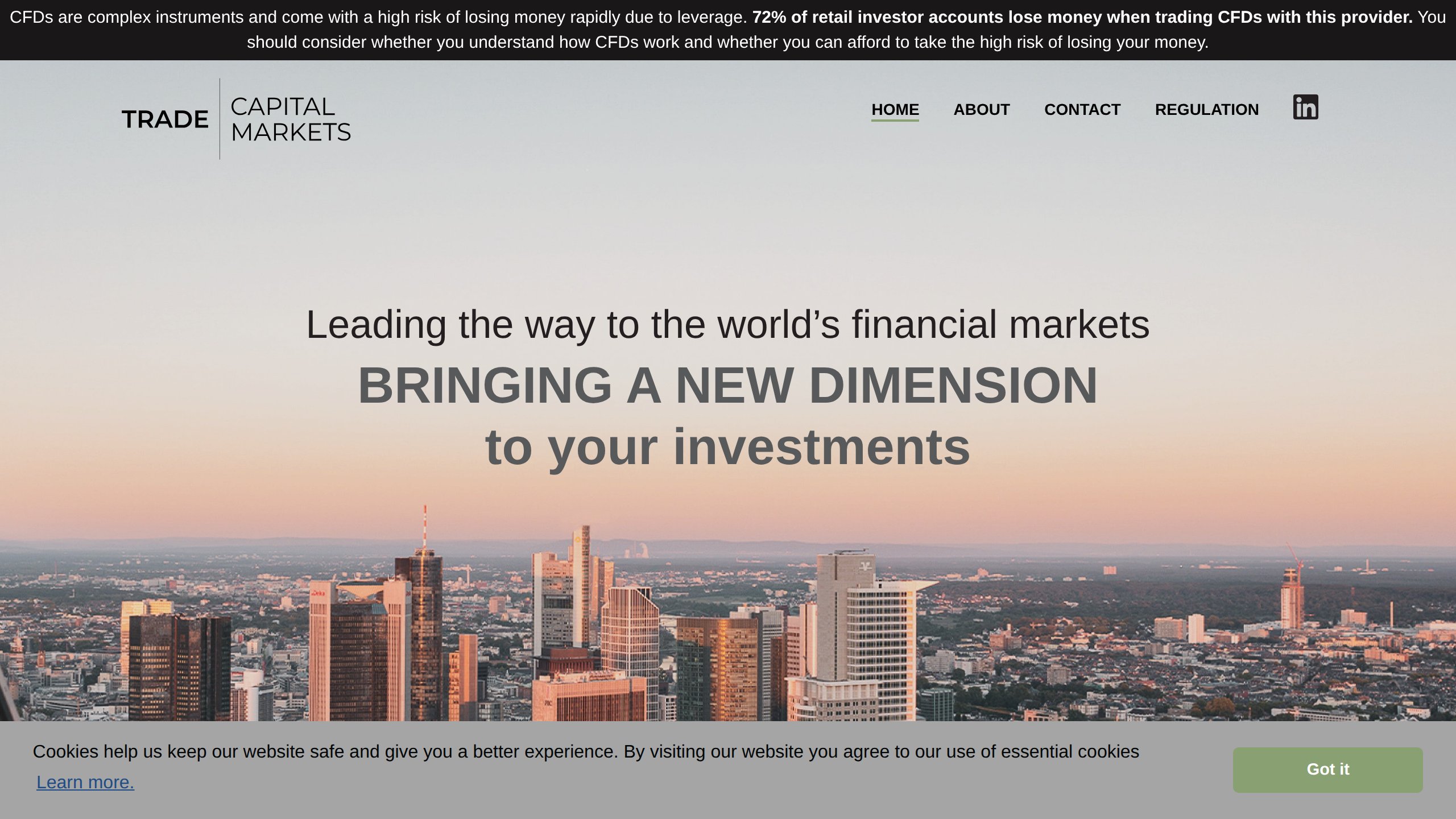 Trade Capital Markets piattaforma screenshot